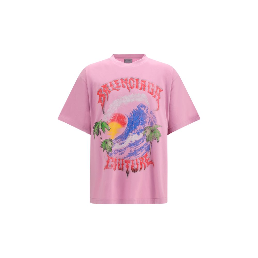 Balenciaga T-Shirt από 100% βαμβάκι σε Μωβ