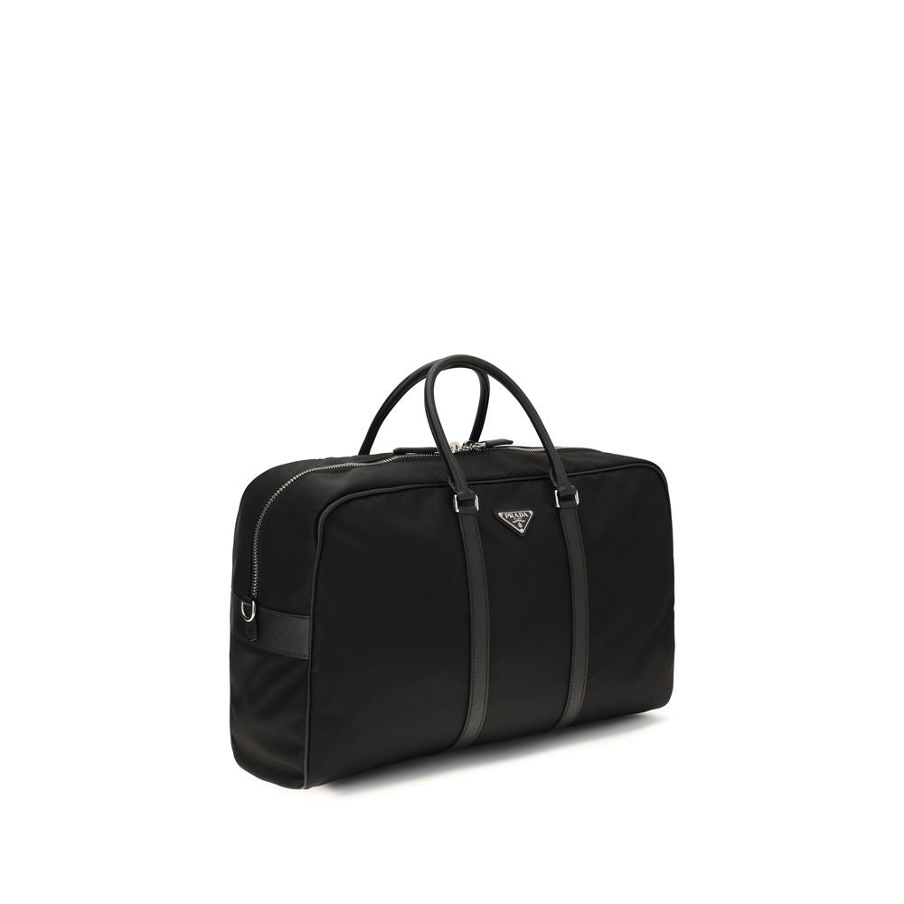 Prada Re-Nylon and Saffiano Travel Bag in Black