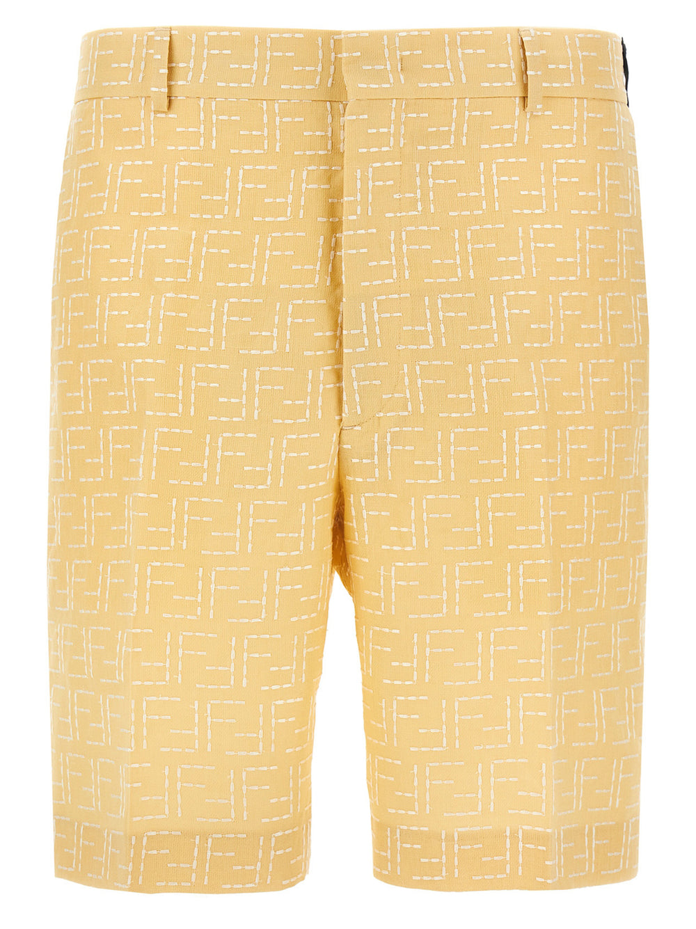 Bicolor Linen Bermuda Shorts