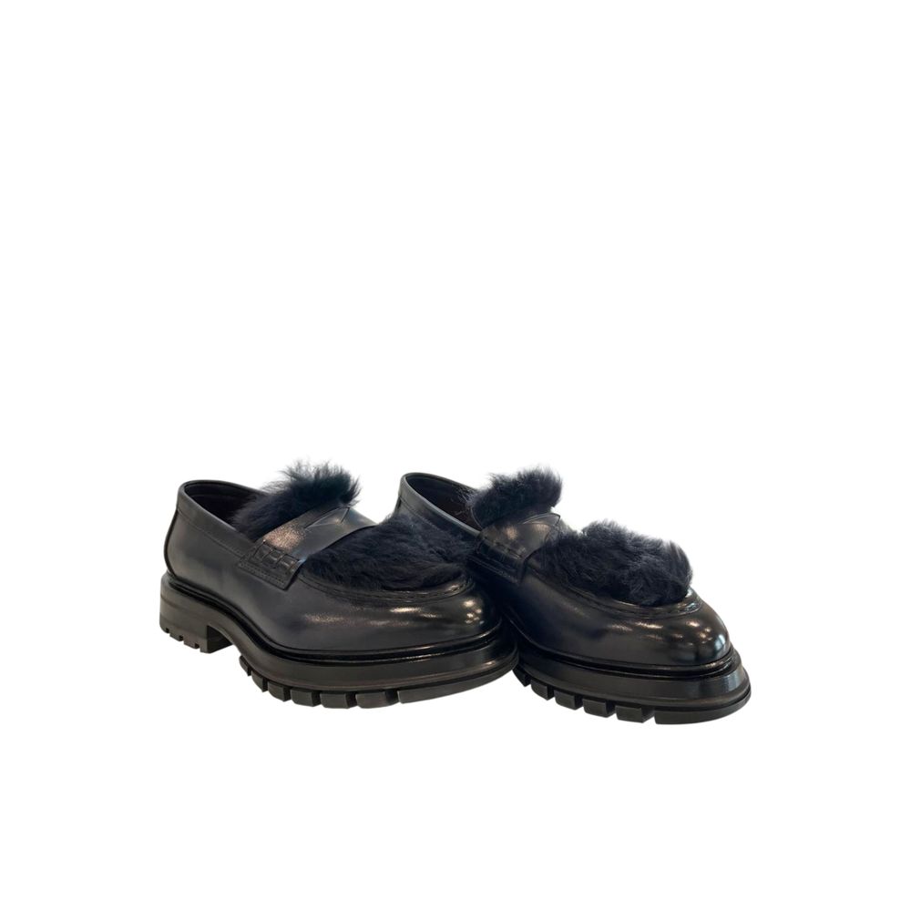 Santoni Leather Loafers in Blue