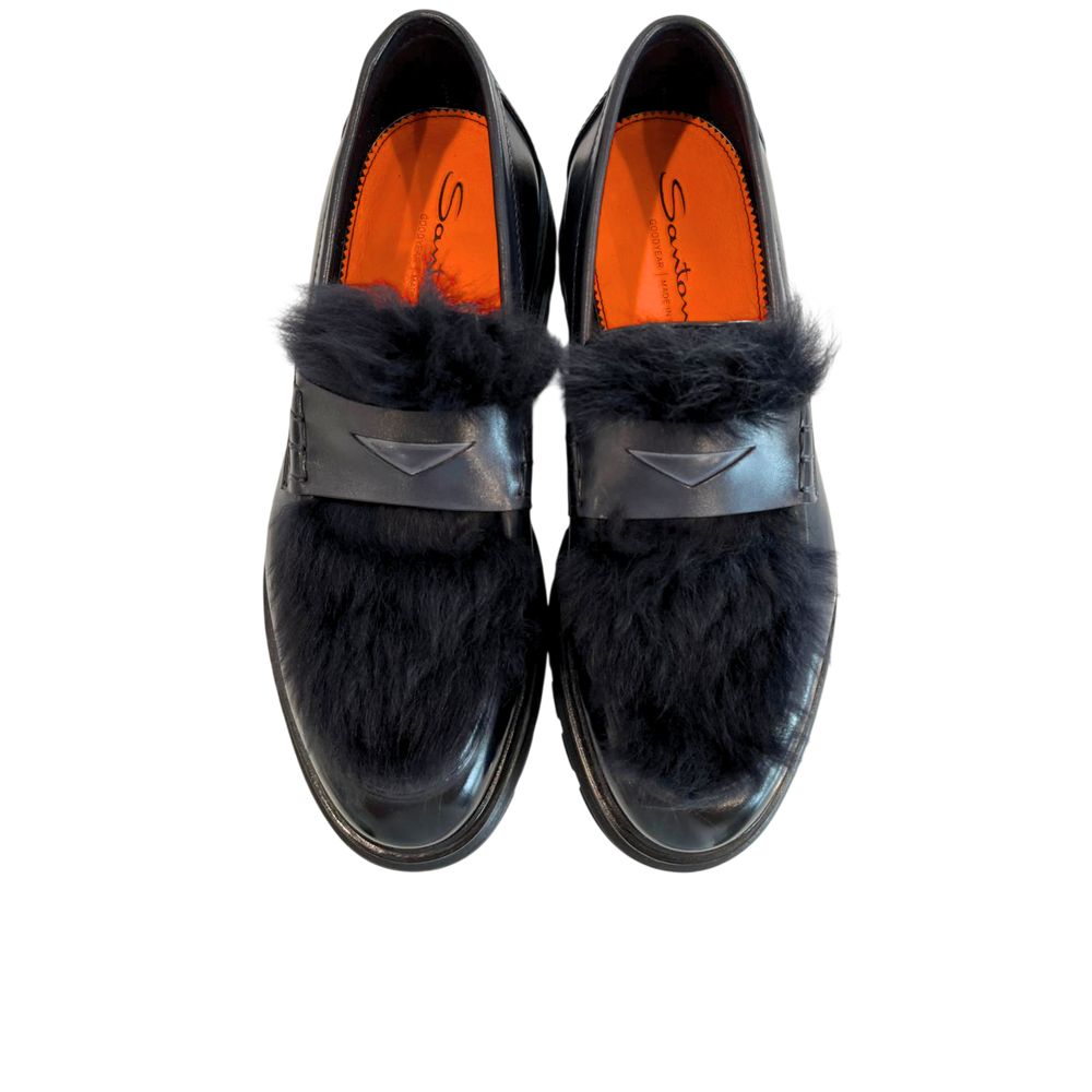Santoni Leather Loafers in Blue