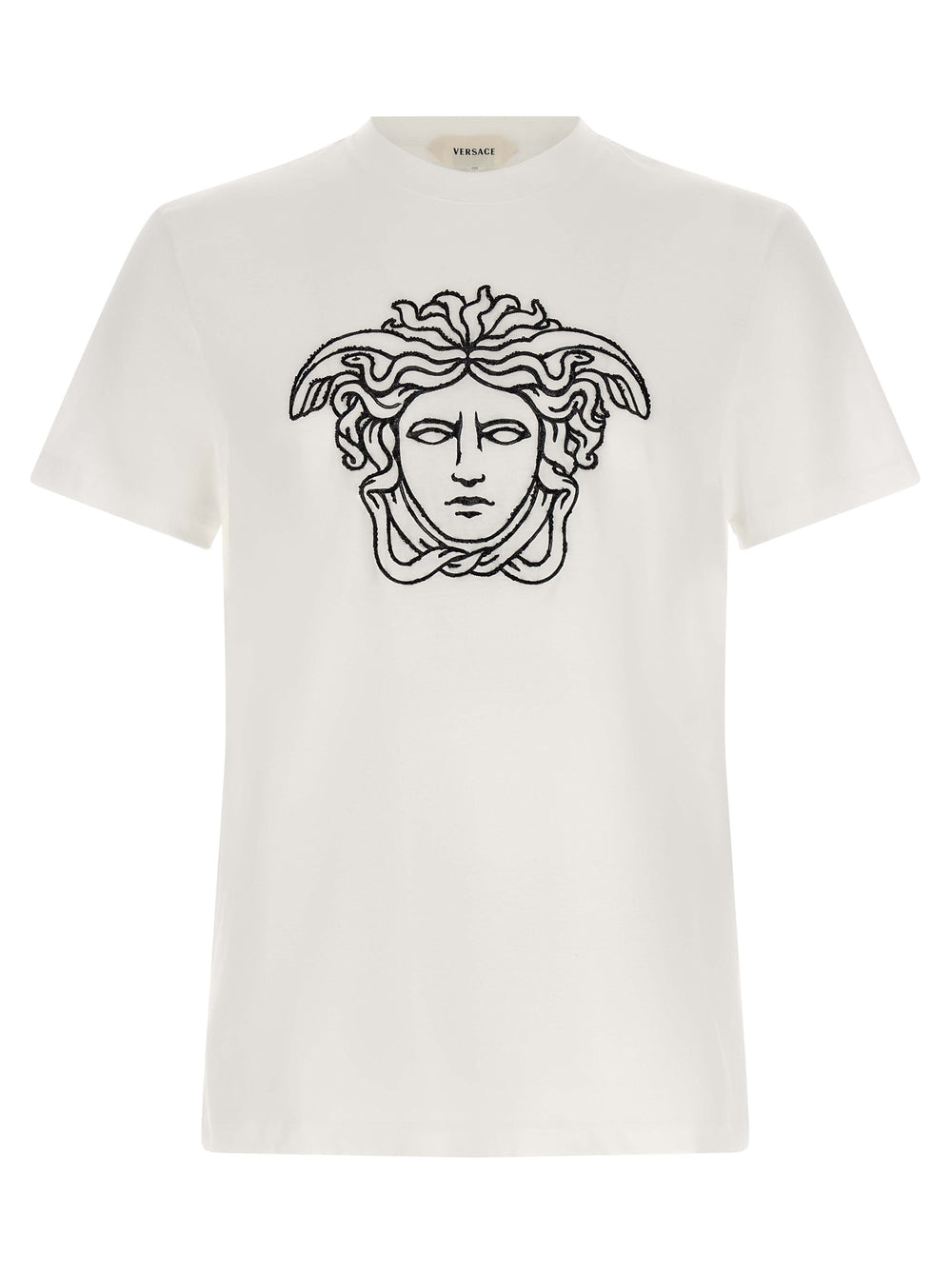 Versace Βαμβακερό T-Shirt Δίχρωμο σε Λευκό και Μαύρο