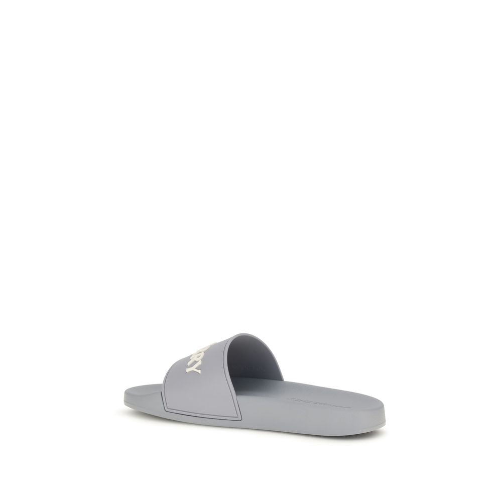 Burberry Slides από 100% καουτσούκ σε Γκρι