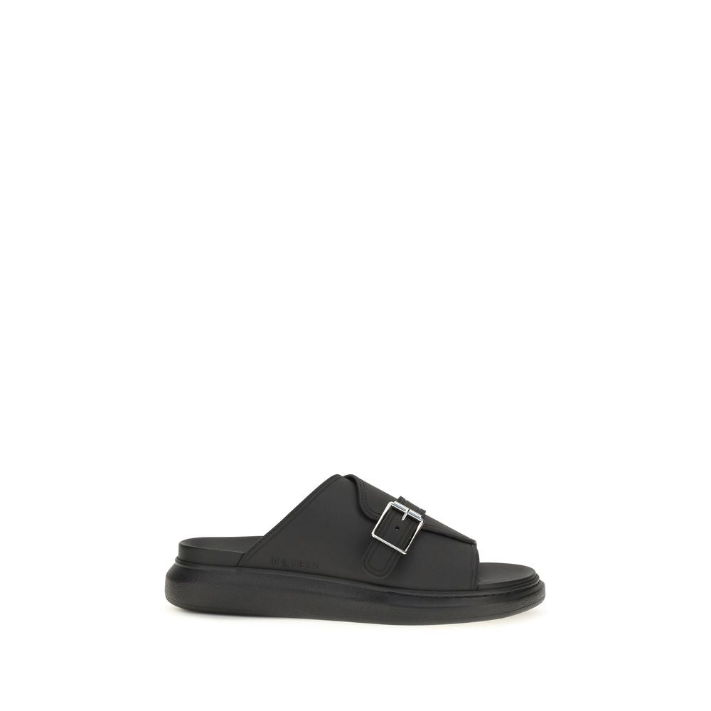 Alexander McQueen Calf Leather Platform Sandals in Black