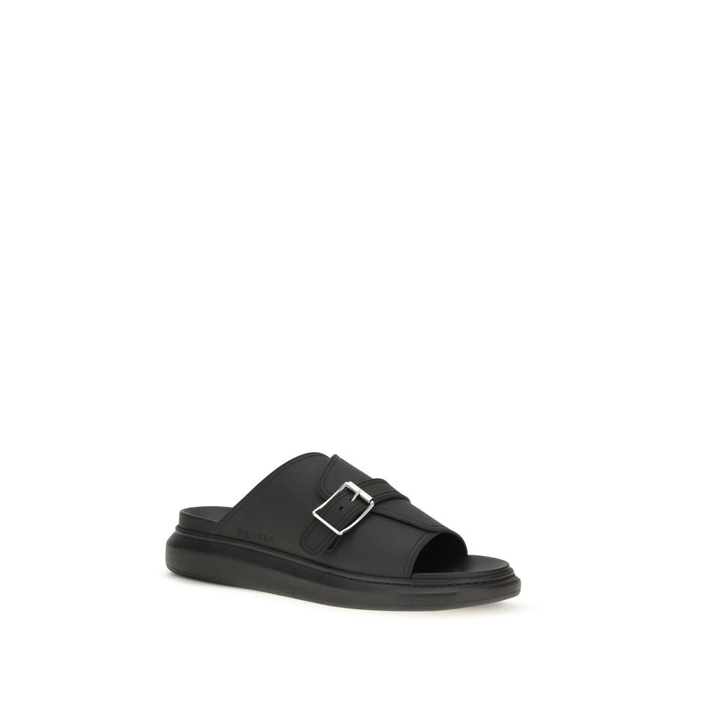 Alexander McQueen Calf Leather Platform Sandals in Black