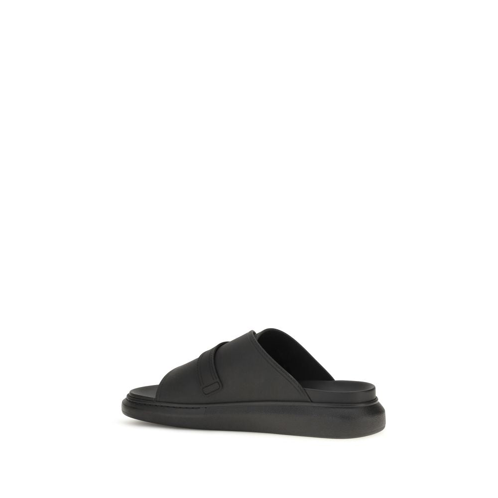 Alexander McQueen Calf Leather Platform Sandals in Black
