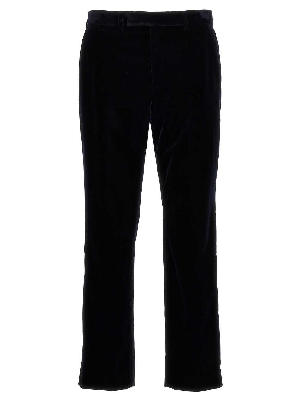 Blue Cotton Casual Pants