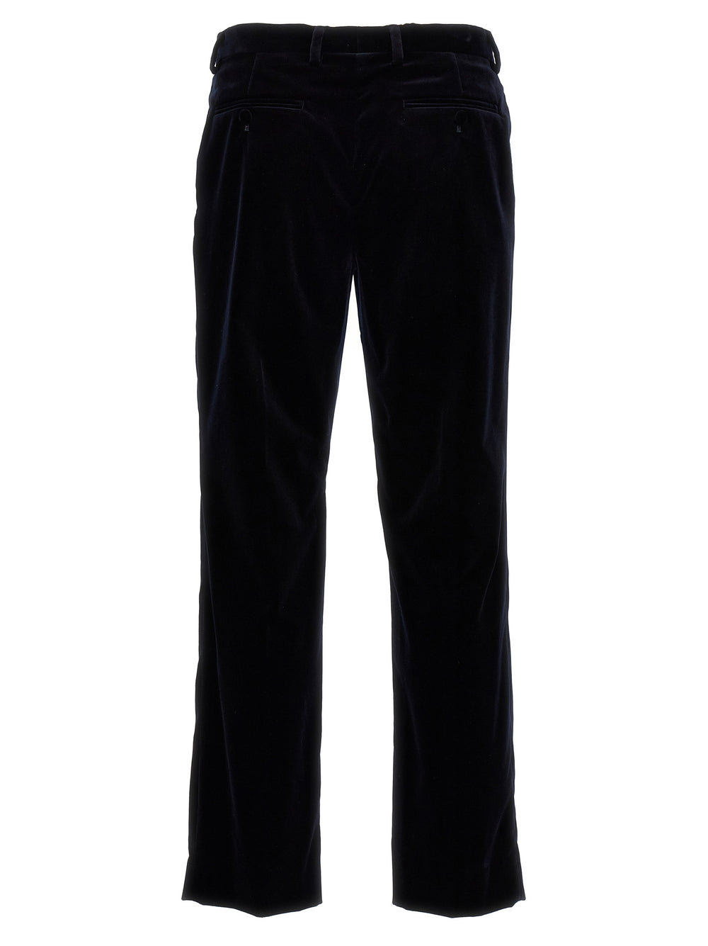 Blue Cotton Casual Pants