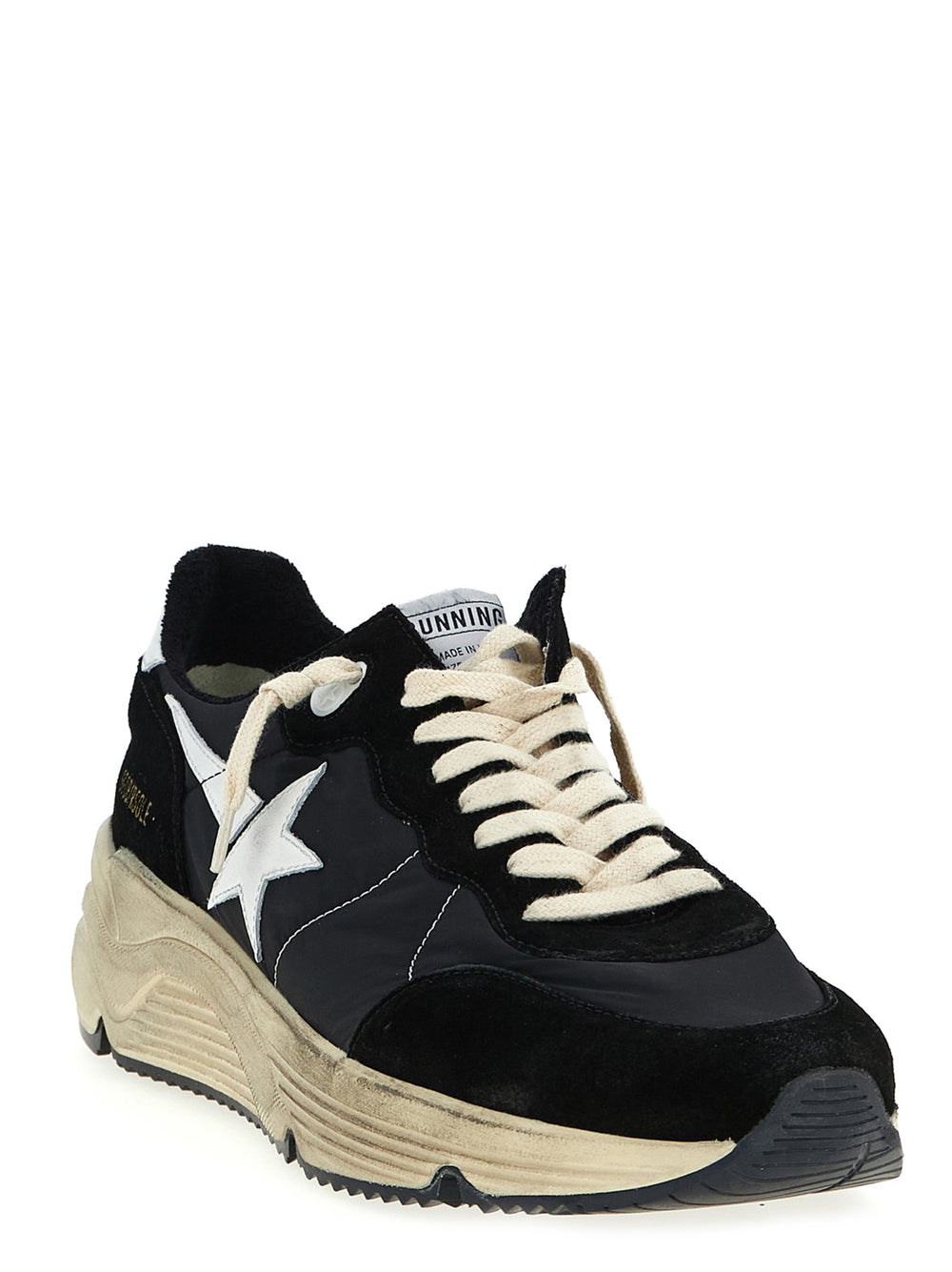 Golden Goose Bicolour Leather and Suede Sneakers in White and Black