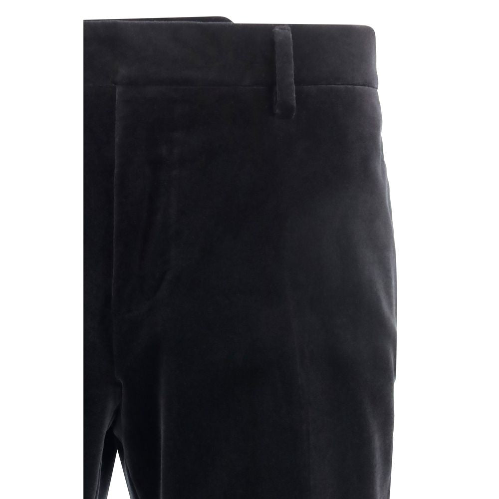 Ferragamo 100% Cotton Velvet Tuxedo Suit in Black