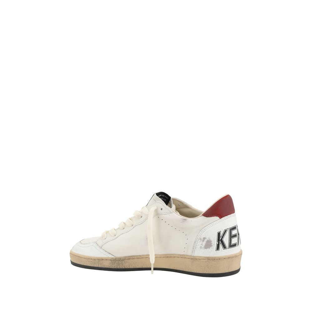 Golden Goose Calf Leather Low Top Sneakers in Beige