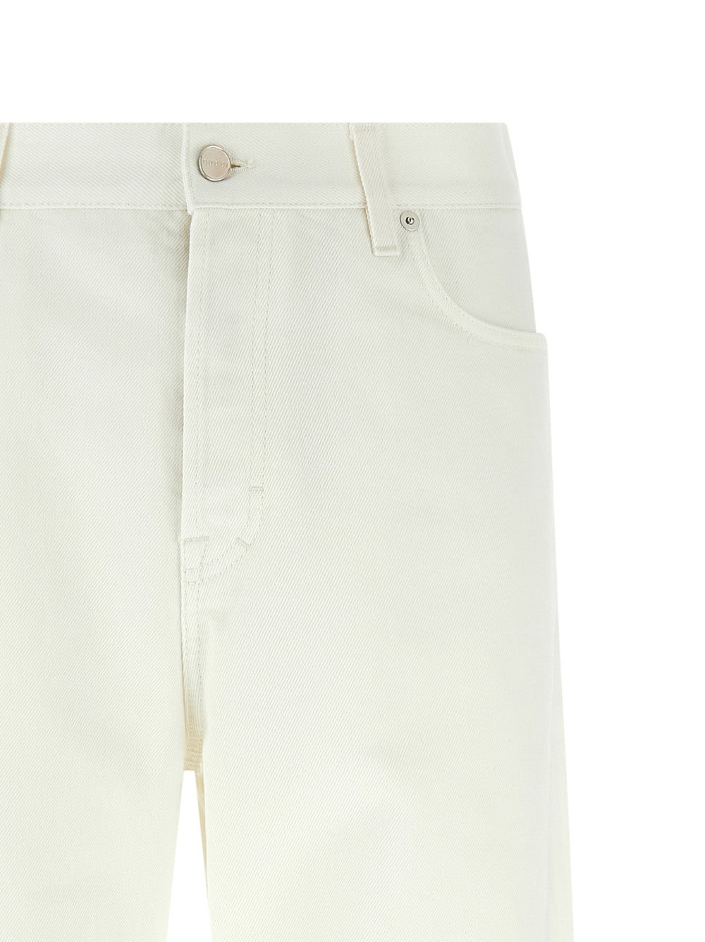 White Cotton Straight-Leg Jeans