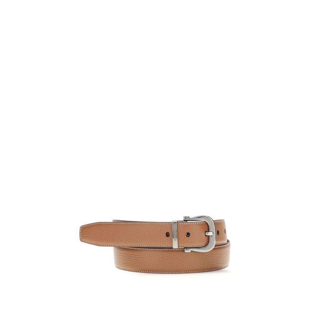 Ferragamo Αναστρέψιμη Ζώνη από Δέρμα Μοσχαριού σε Καφέ