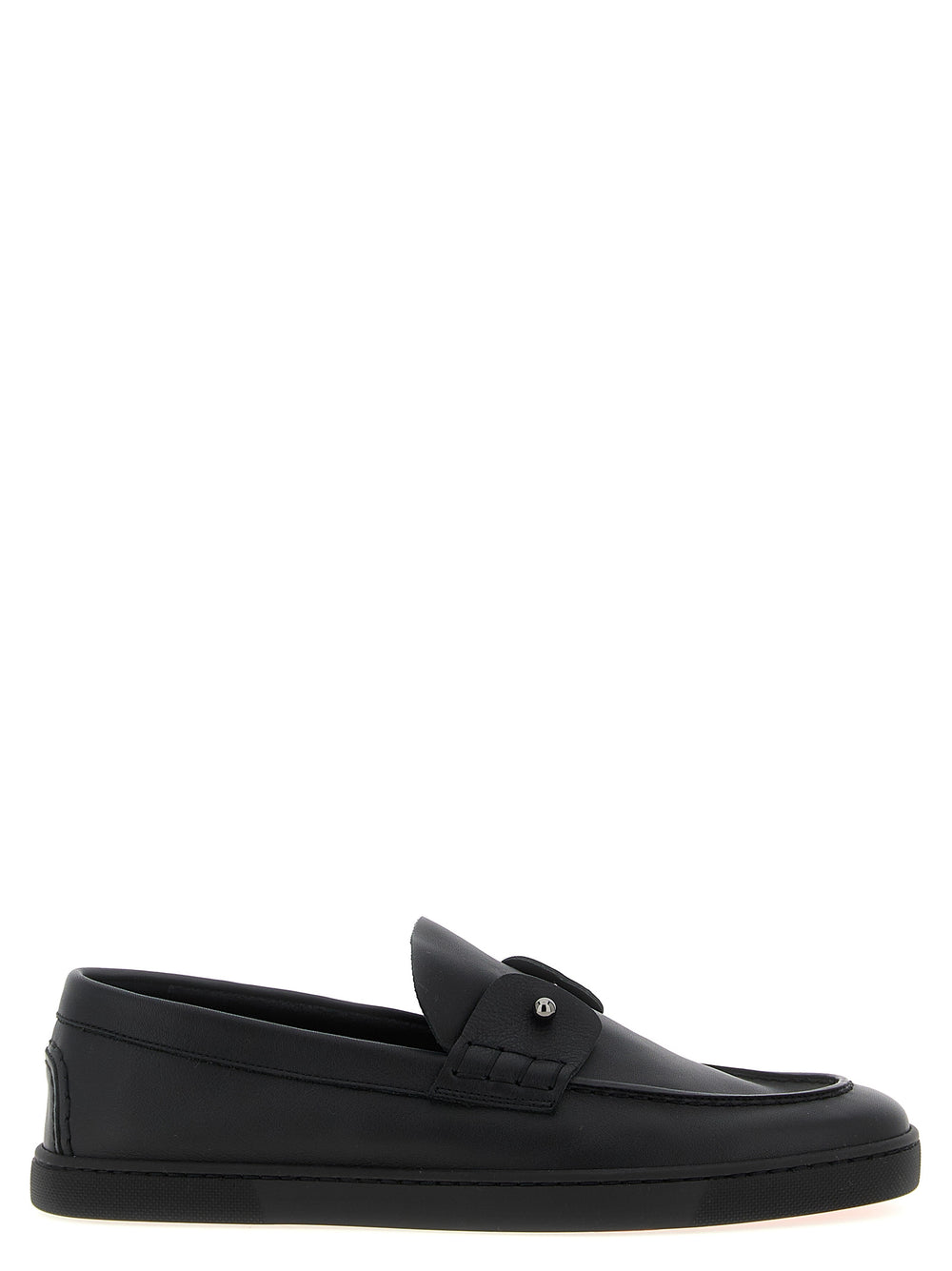 Christian Louboutin Calfskin Slip-On Loafers in Black