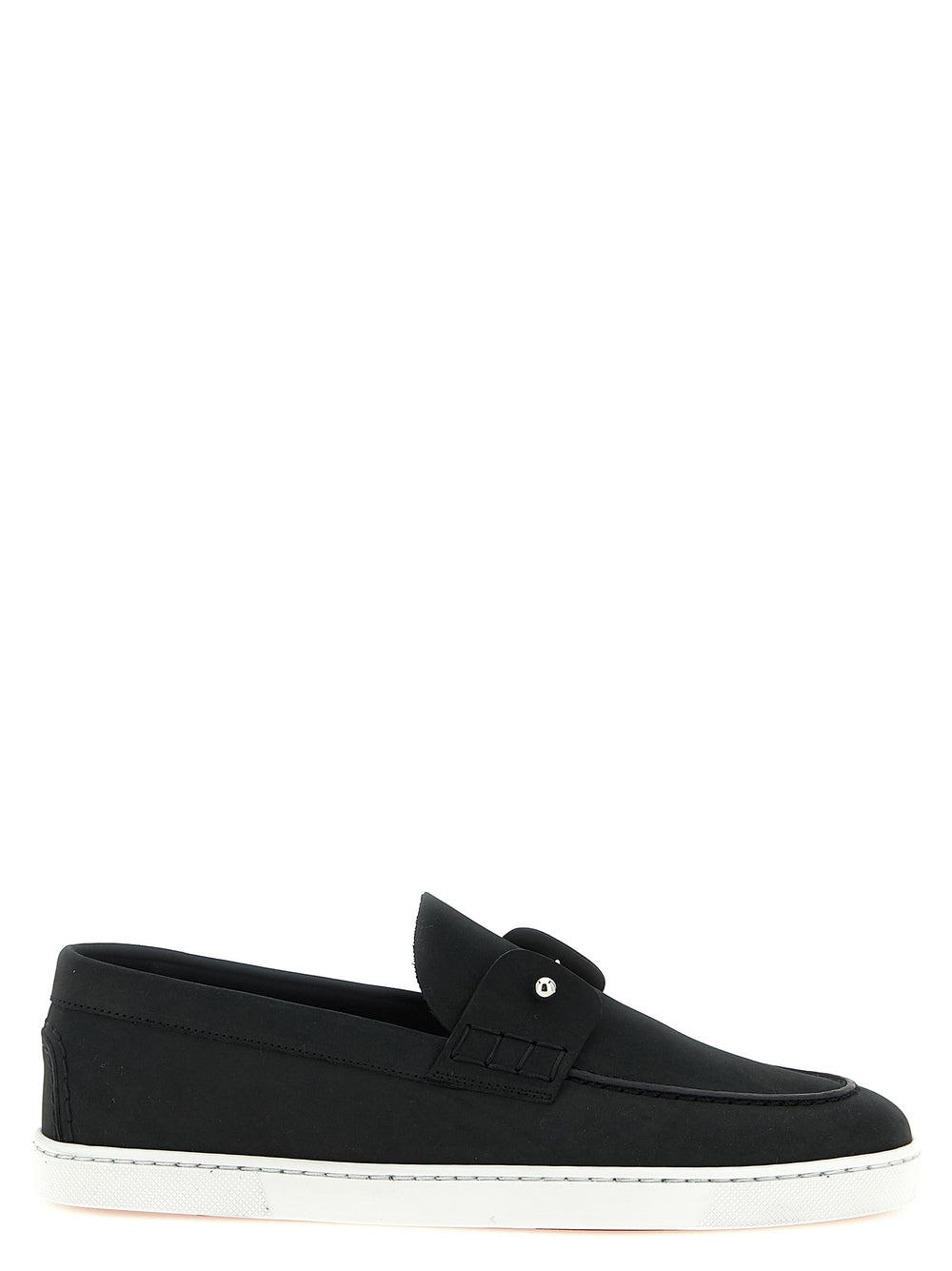 Christian Louboutin Calfskin Slip-On Loafers in Black