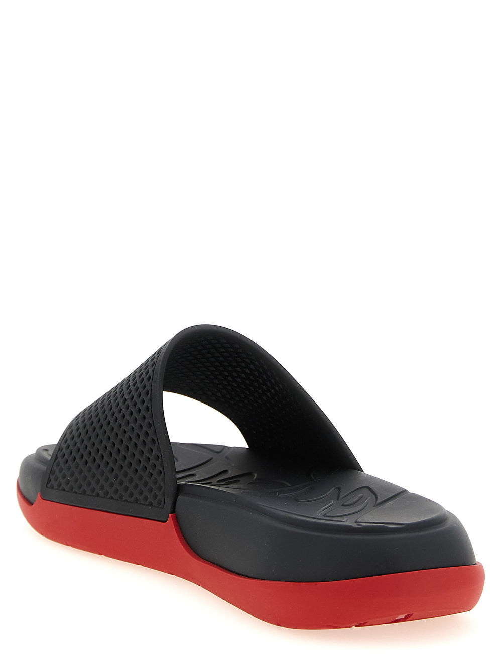 Christian Louboutin 'Easy Breezy' Perforated Slides in Black