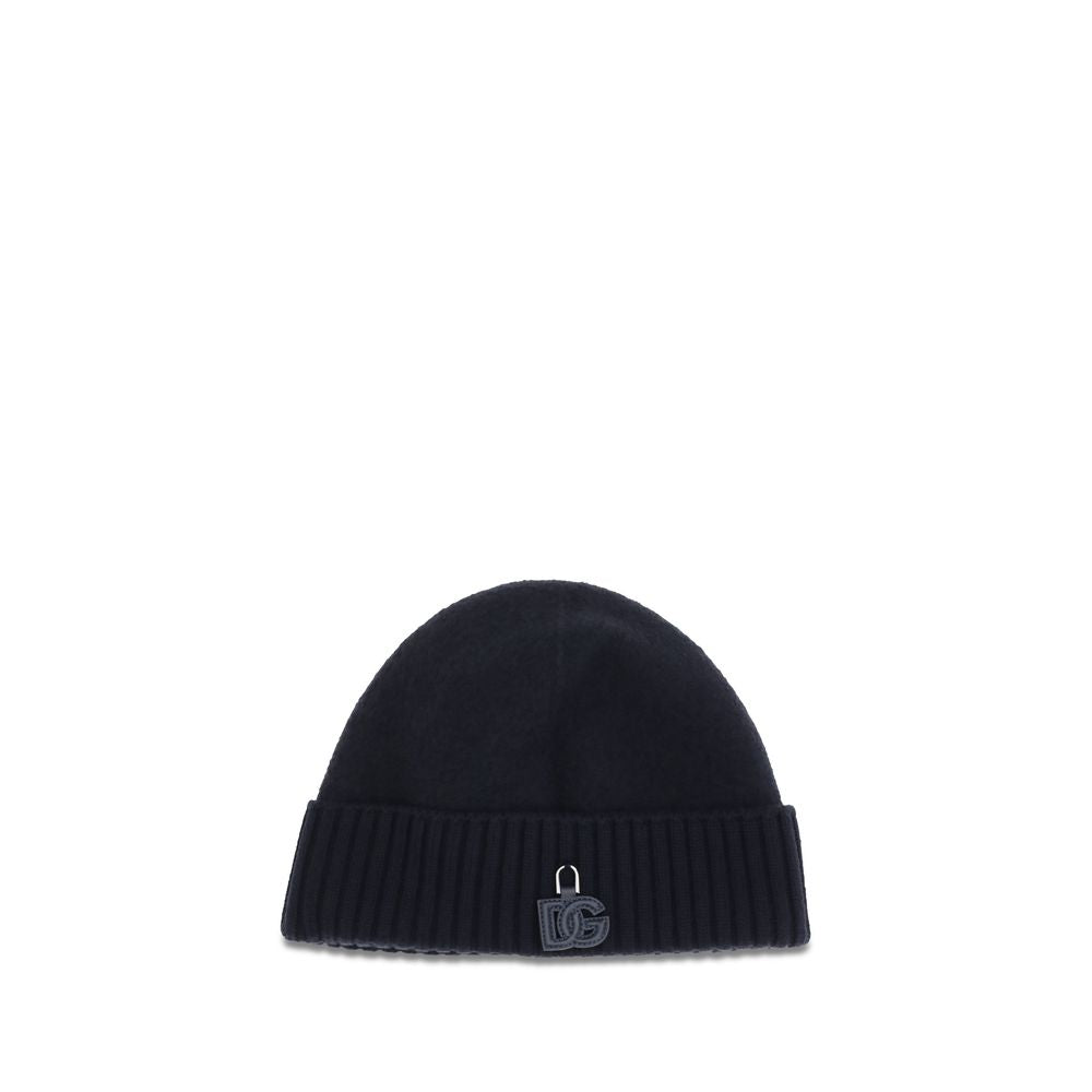 Dolce & Gabbana 100% Wool Beanie in Black