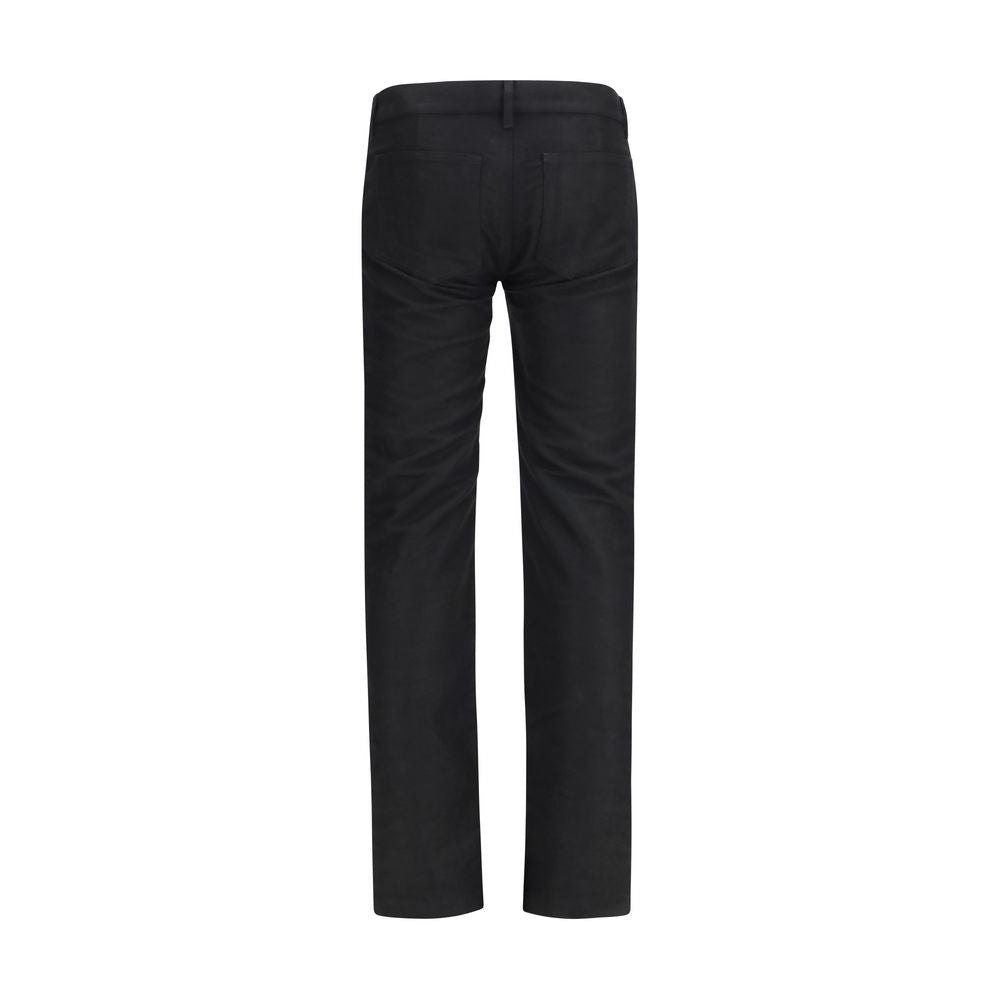 Rick Owens Merino Wool Straight-Leg Trousers in Black