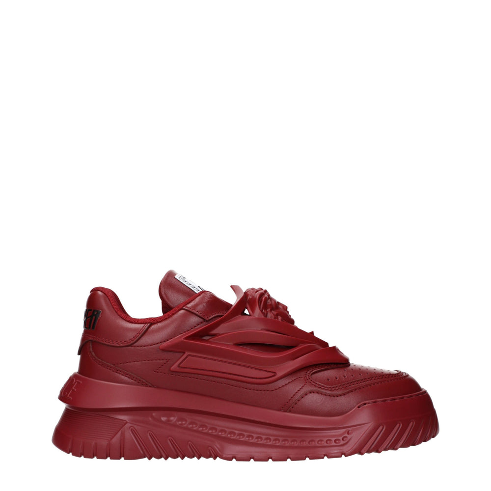 Versace Leather Chunky Sneakers in Red