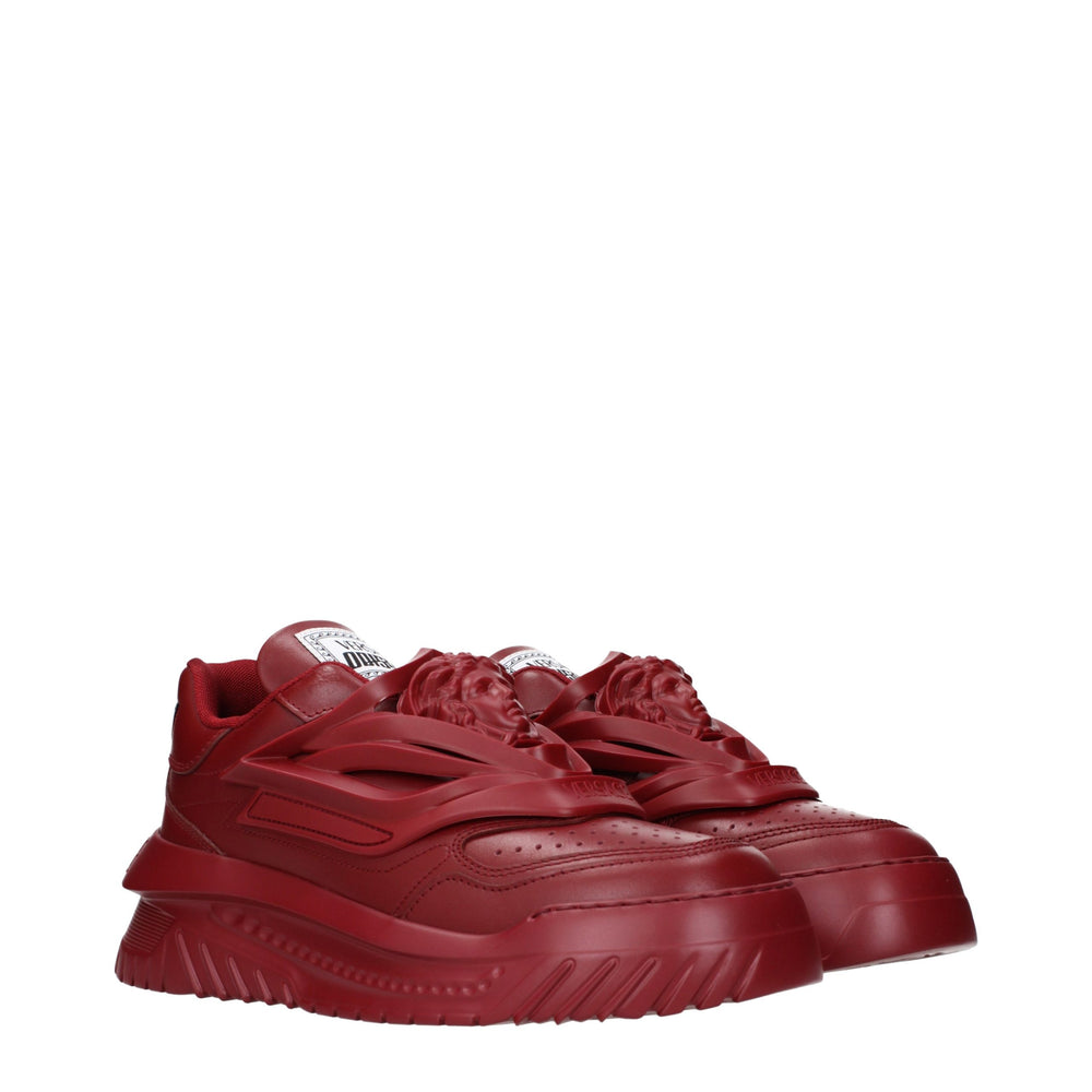 Versace Leather Chunky Sneakers in Red