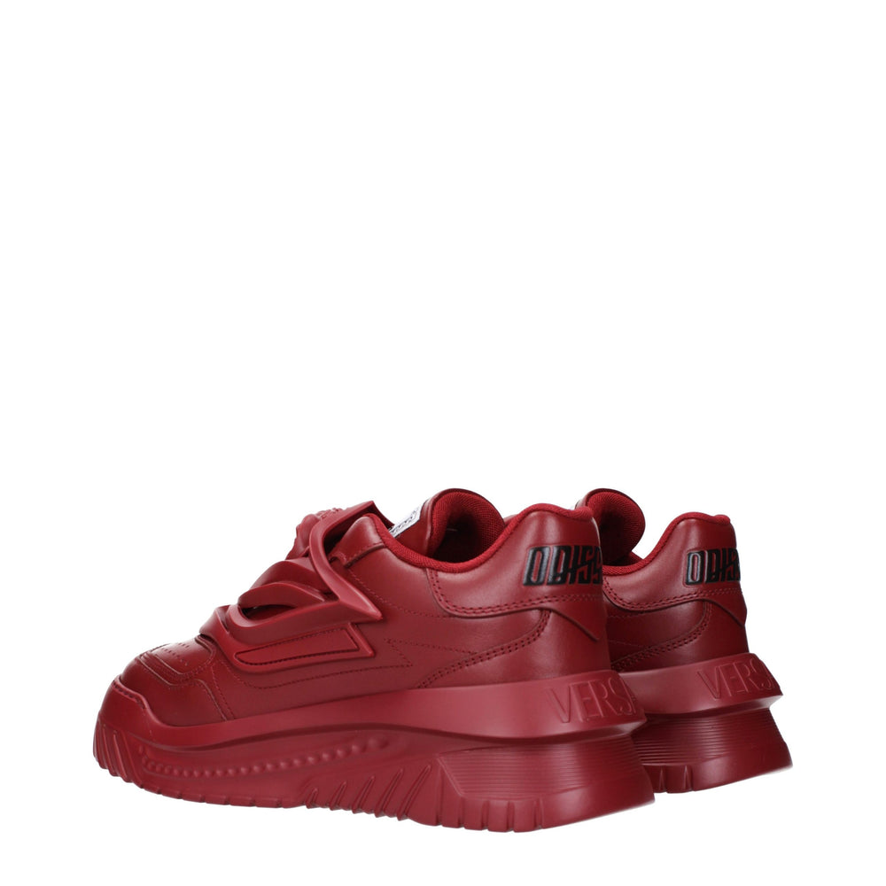 Versace Leather Chunky Sneakers in Red