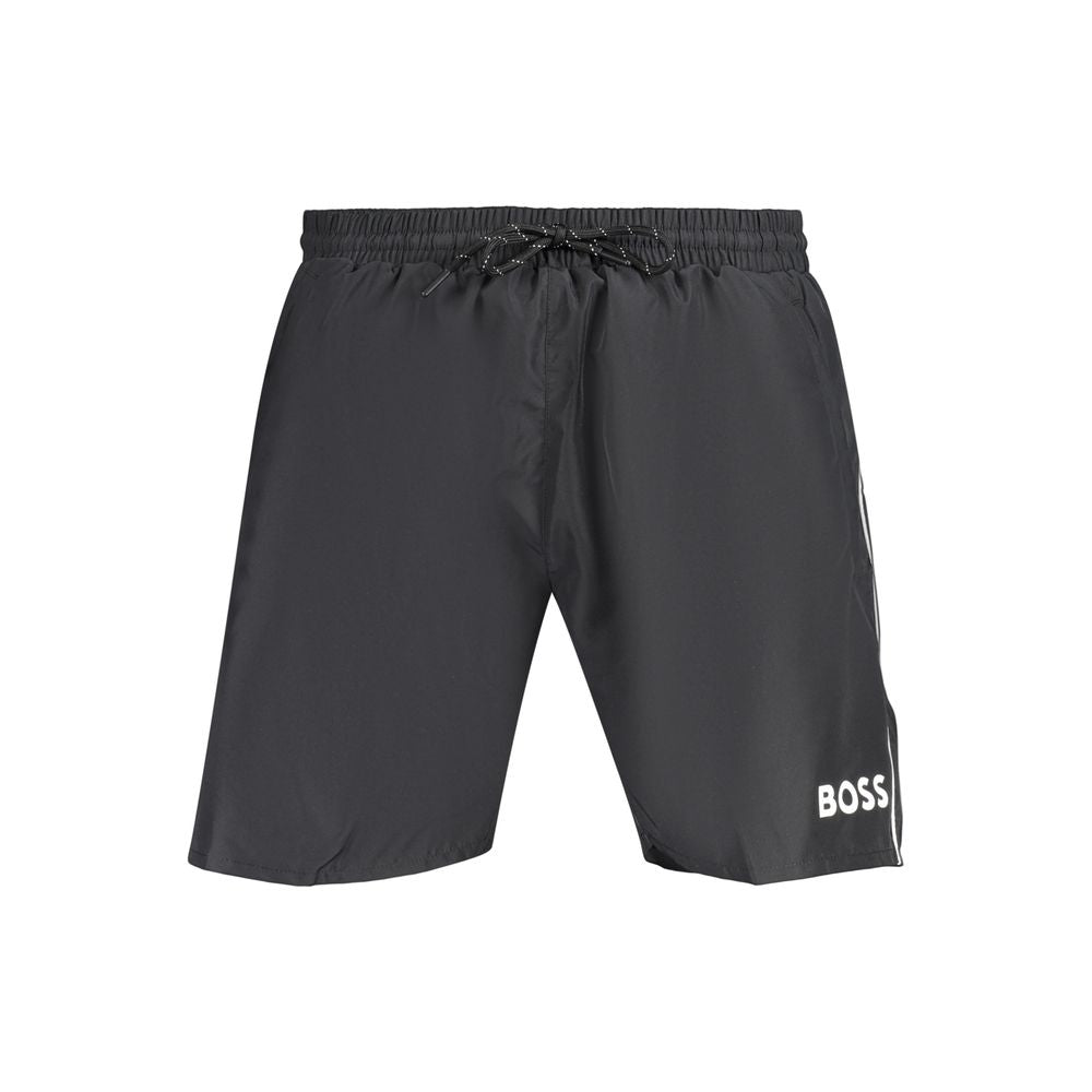 Hugo Boss 100% Polyester Swim Shorts in Black