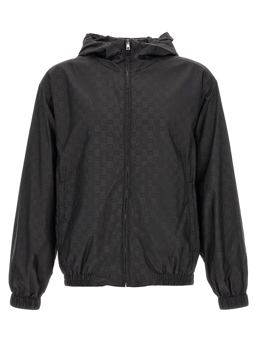 Gucci GG Jacquard Polyamide Shell Jacket in Black