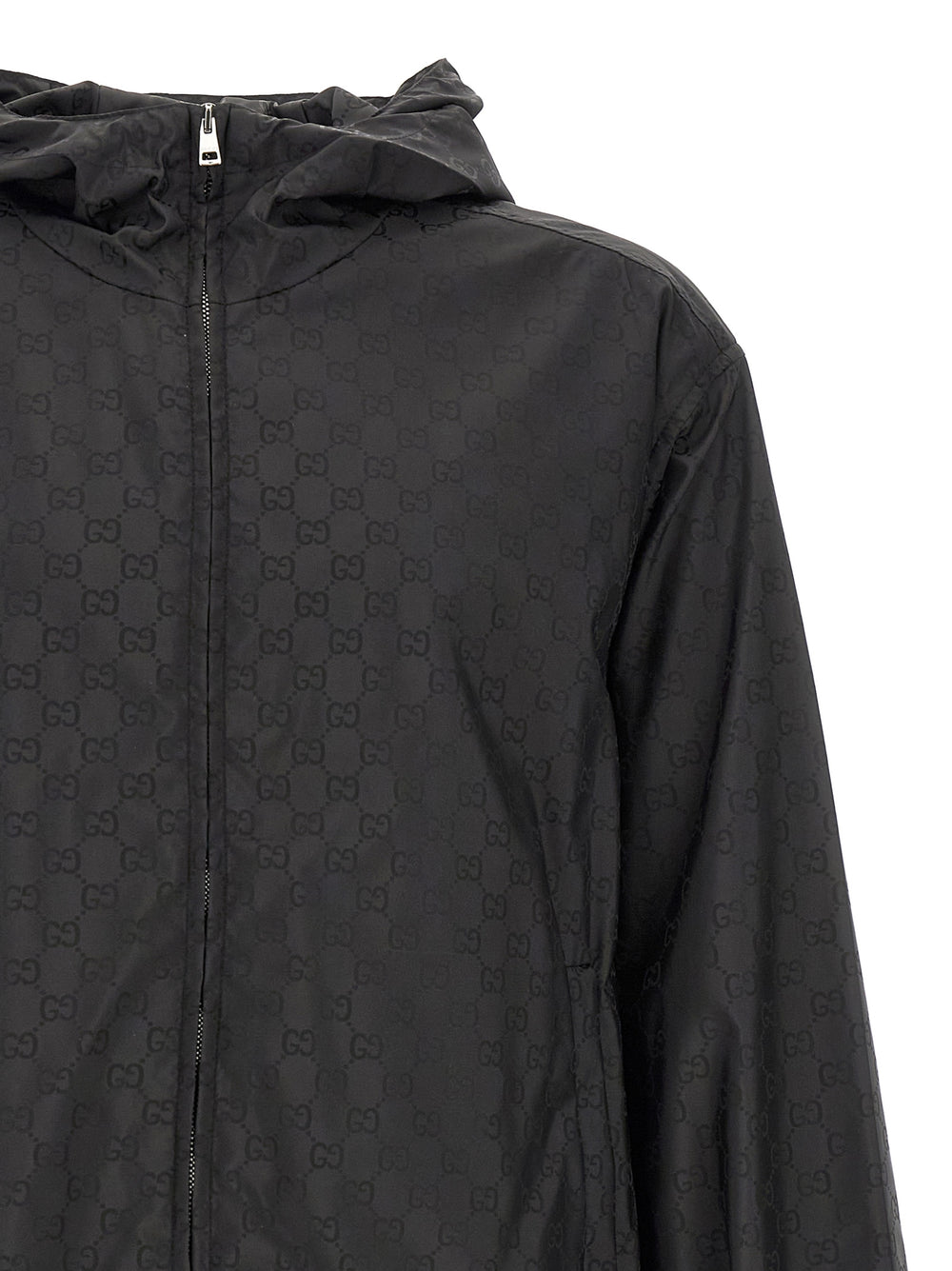 Gucci GG Jacquard Polyamide Shell Jacket in Black