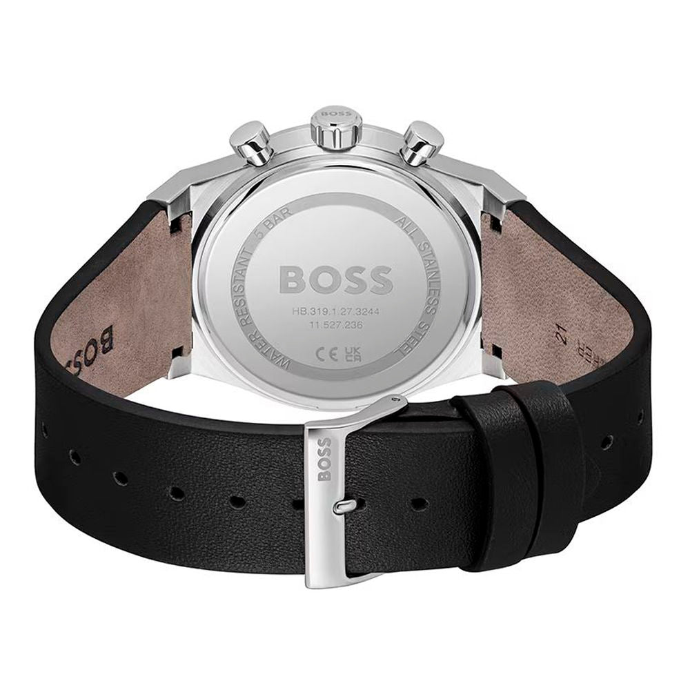 Hugo Boss Ρολόι Χειρός από Δέρμα σε Γκρι