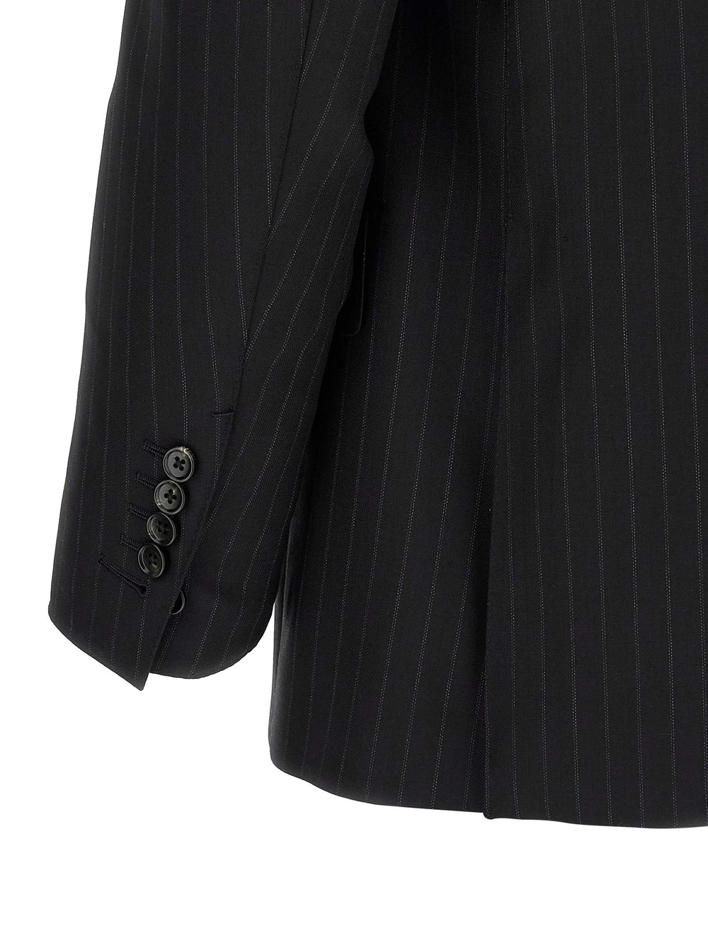 Tom Ford Double-Breasted Wool Suit in Black
