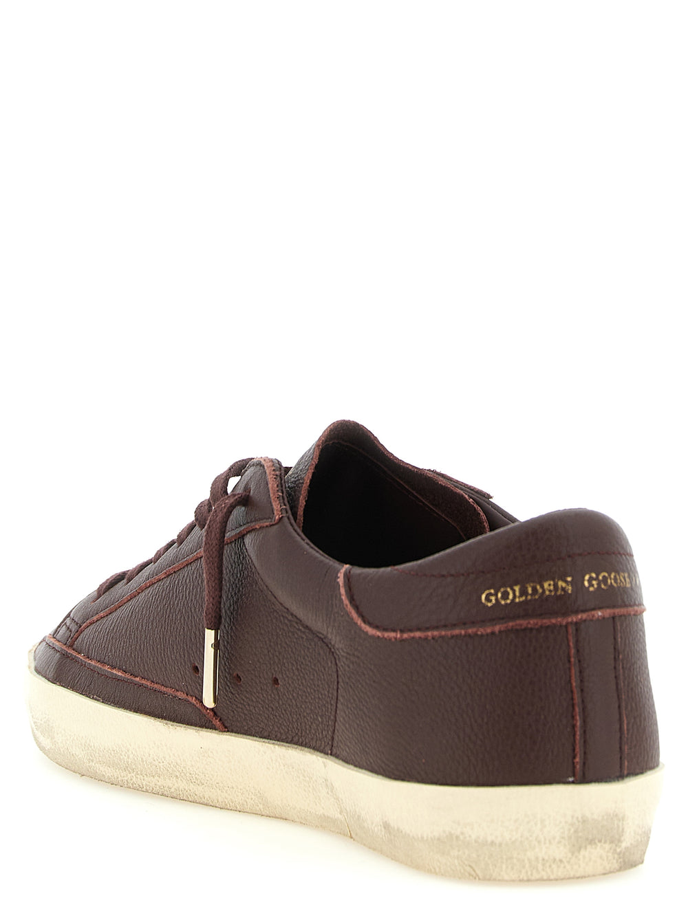 Golden Goose Cowhide Leather Low Top Sneakers in Bordeaux