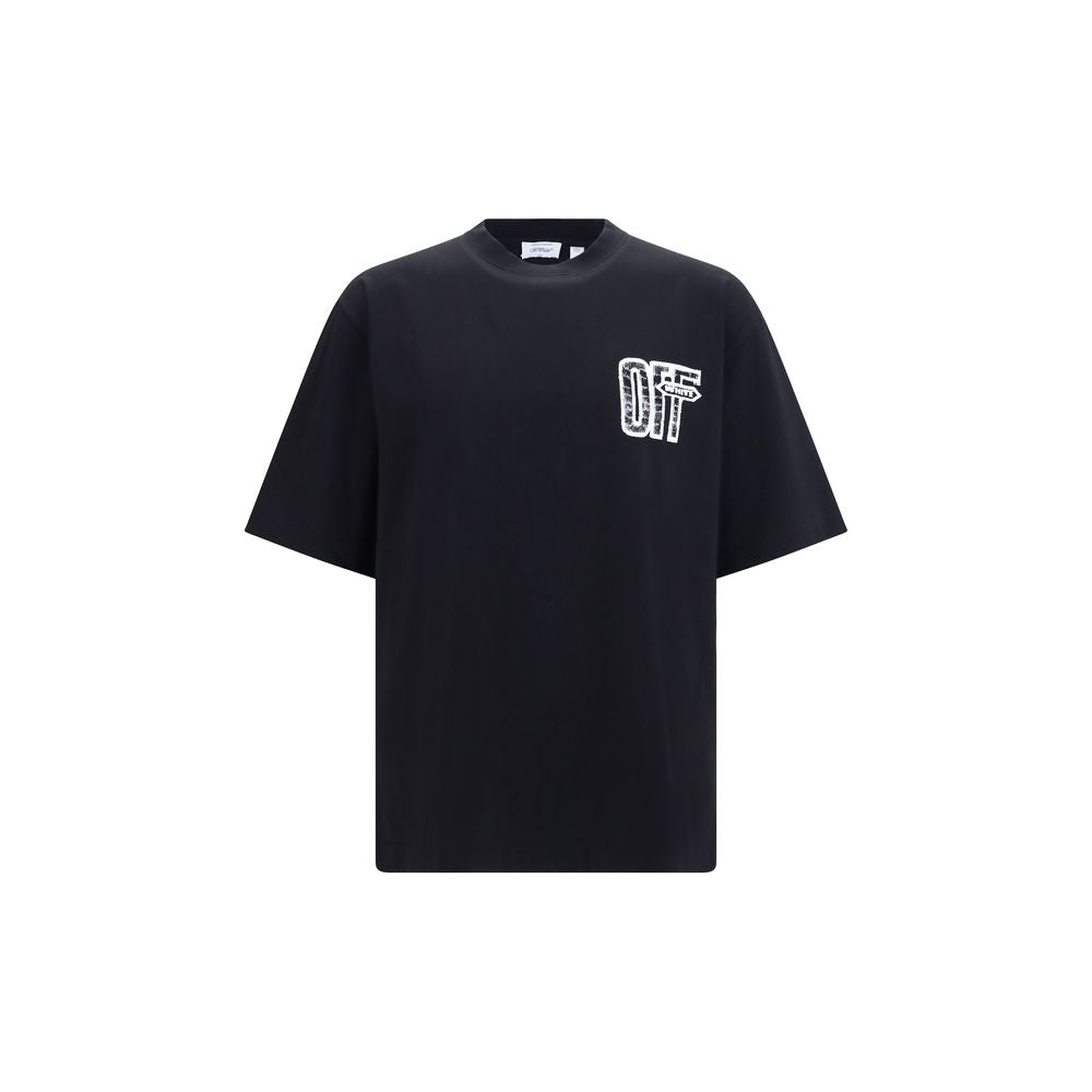 Off-White 100% Cotton T-Shirt in Black