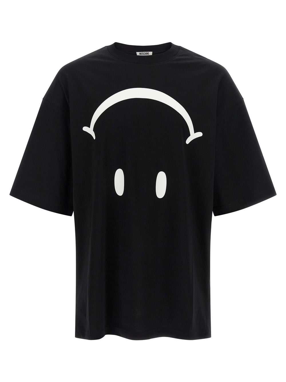 Moschino Two-Tone Organic Cotton T-Shirt in White/Black