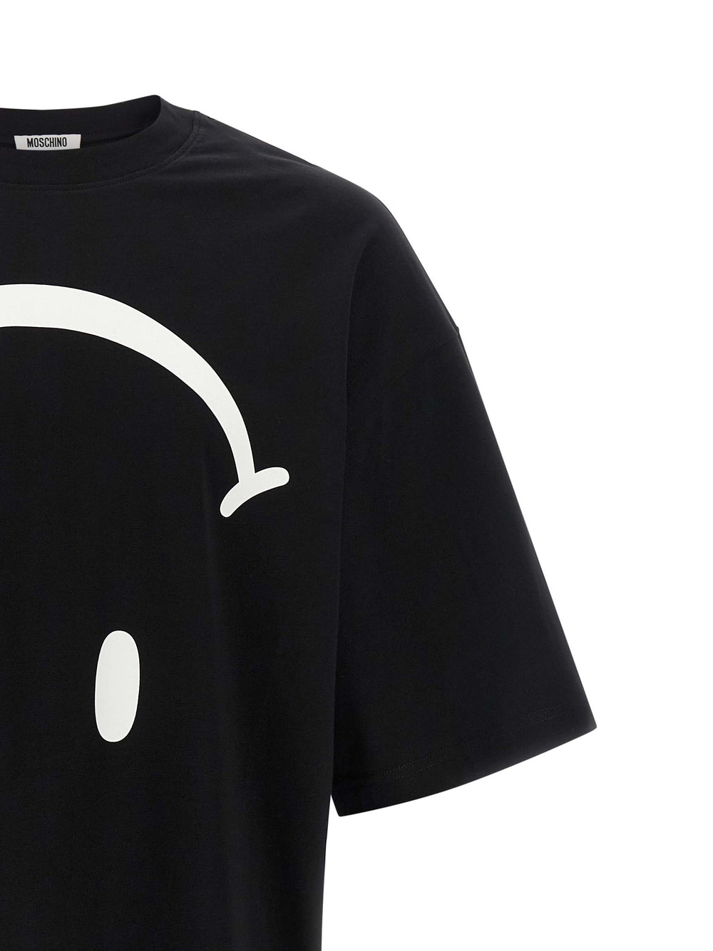 Moschino Two-Tone Organic Cotton T-Shirt in White/Black