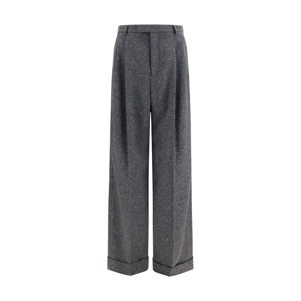 Valentino Garavani Wool-Blend Trousers in Grey