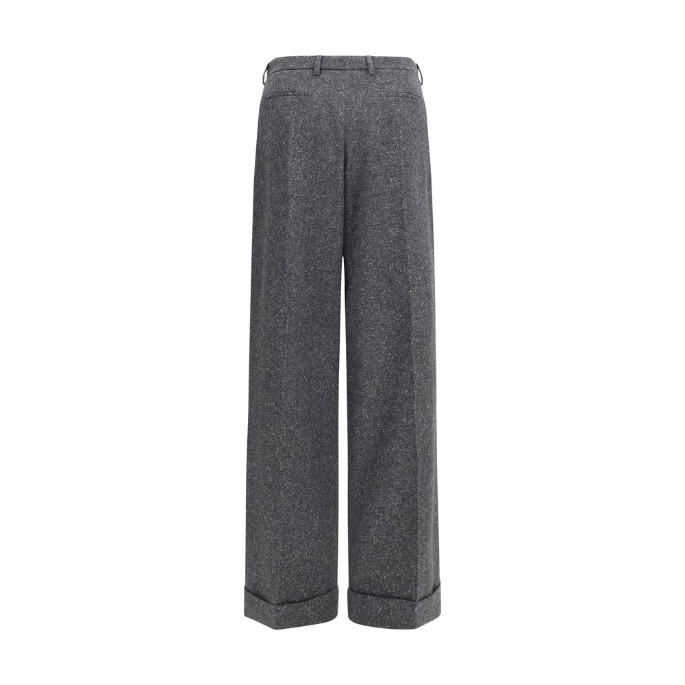 Valentino Garavani Wool-Blend Trousers in Grey