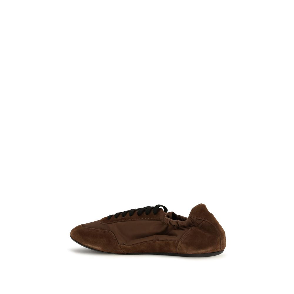 Prada Re-Nylon and Suede Sneakers in Brown