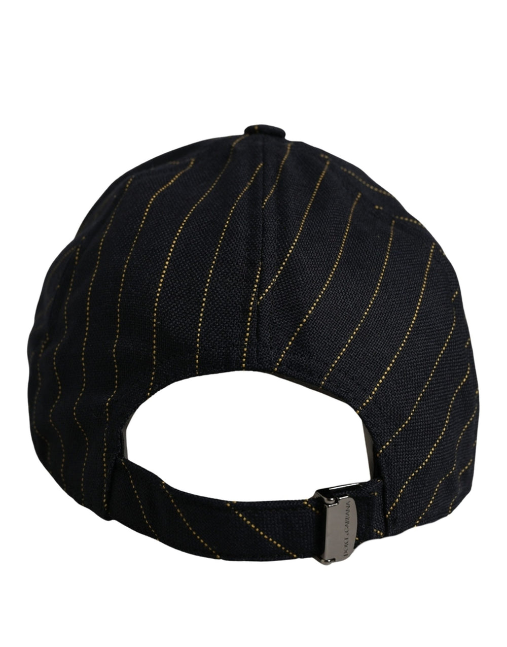 Dolce & Gabbana Cotton Baseball Cap in Black with Gold Pinstripes