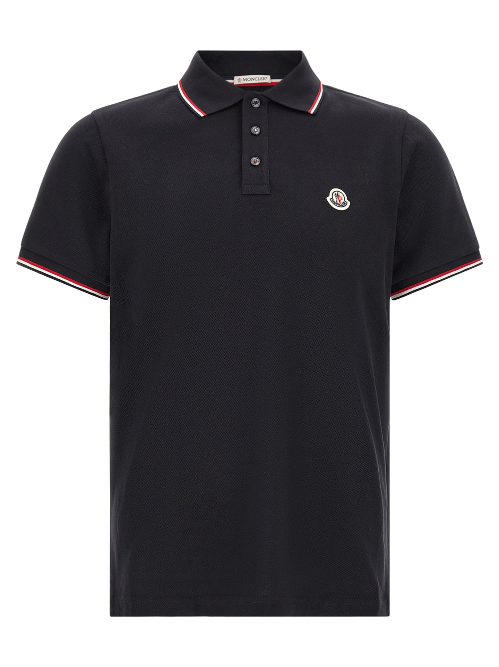 Moncler Βαμβακερό Polo από 100% Πικέ σε Μπλε