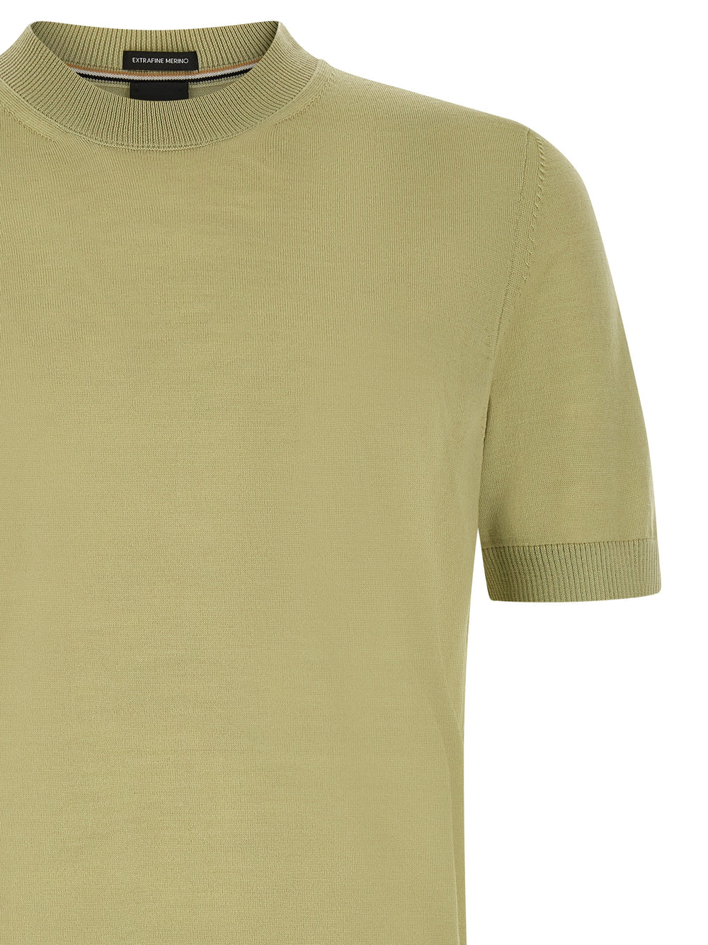 Hugo Boss Two-Tone Virgin Wool T-Shirt in Green