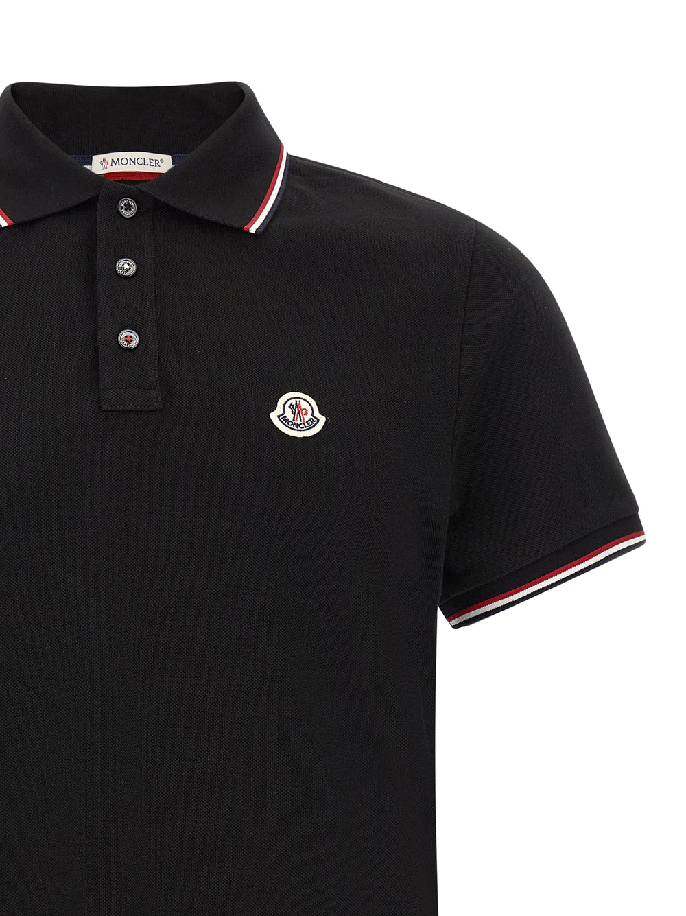Moncler Βαμβακερό Polo σε Μαύρο