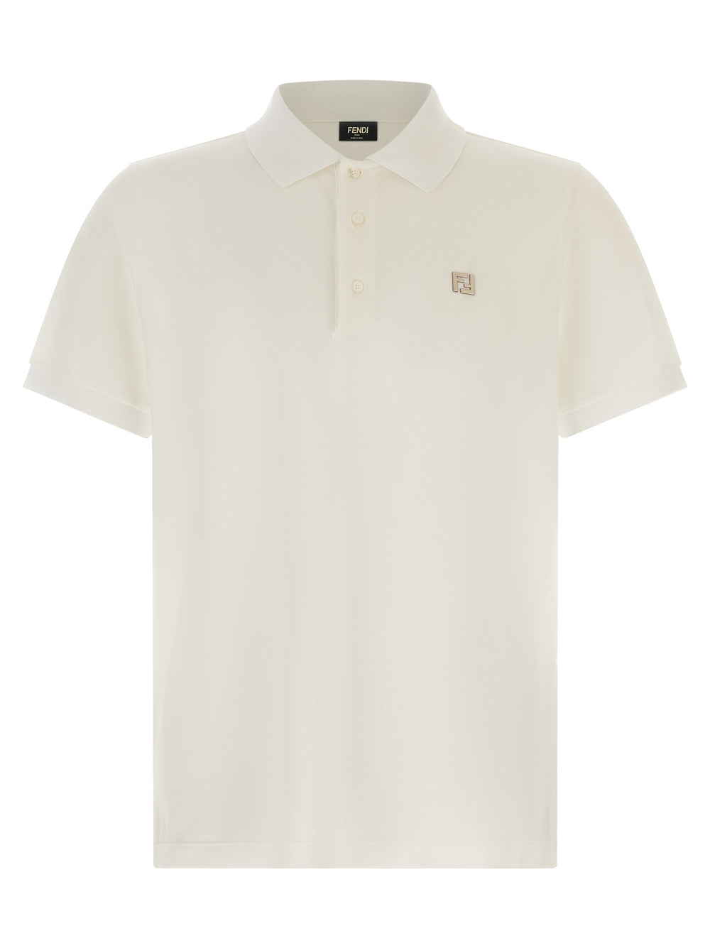Fendi 100% Cotton Polo Shirt in White