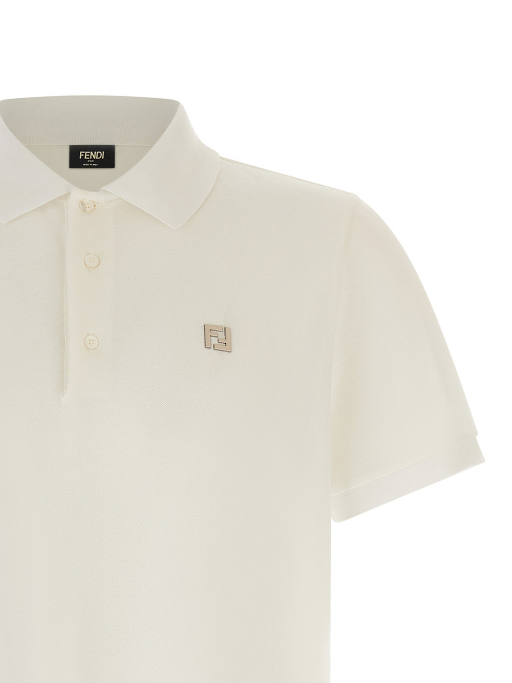 Fendi 100% Cotton Polo Shirt in White