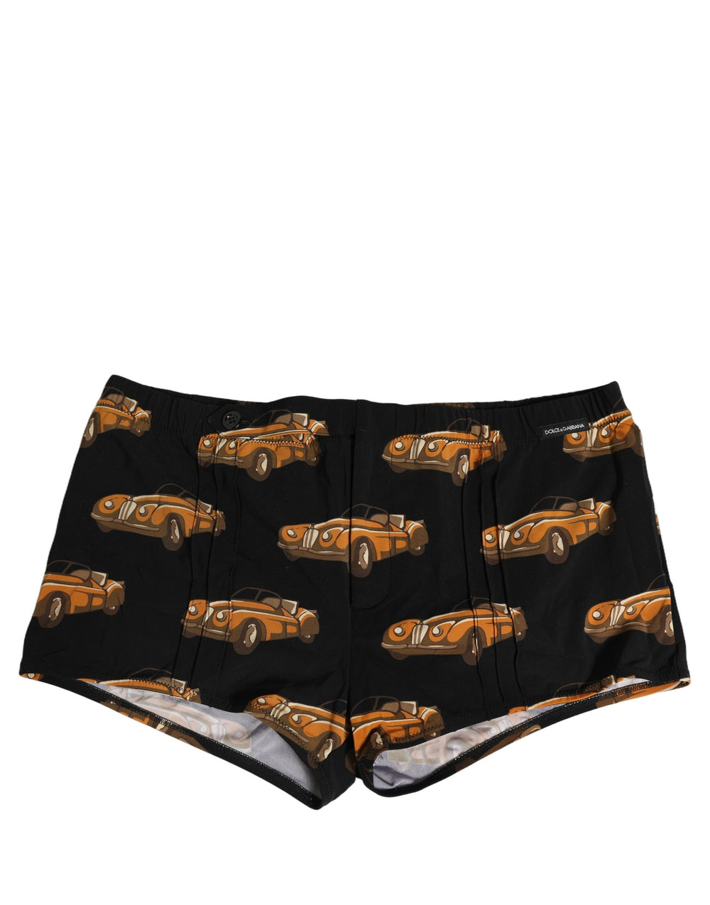 Dolce & Gabbana Car Print Swim Shorts in Black
