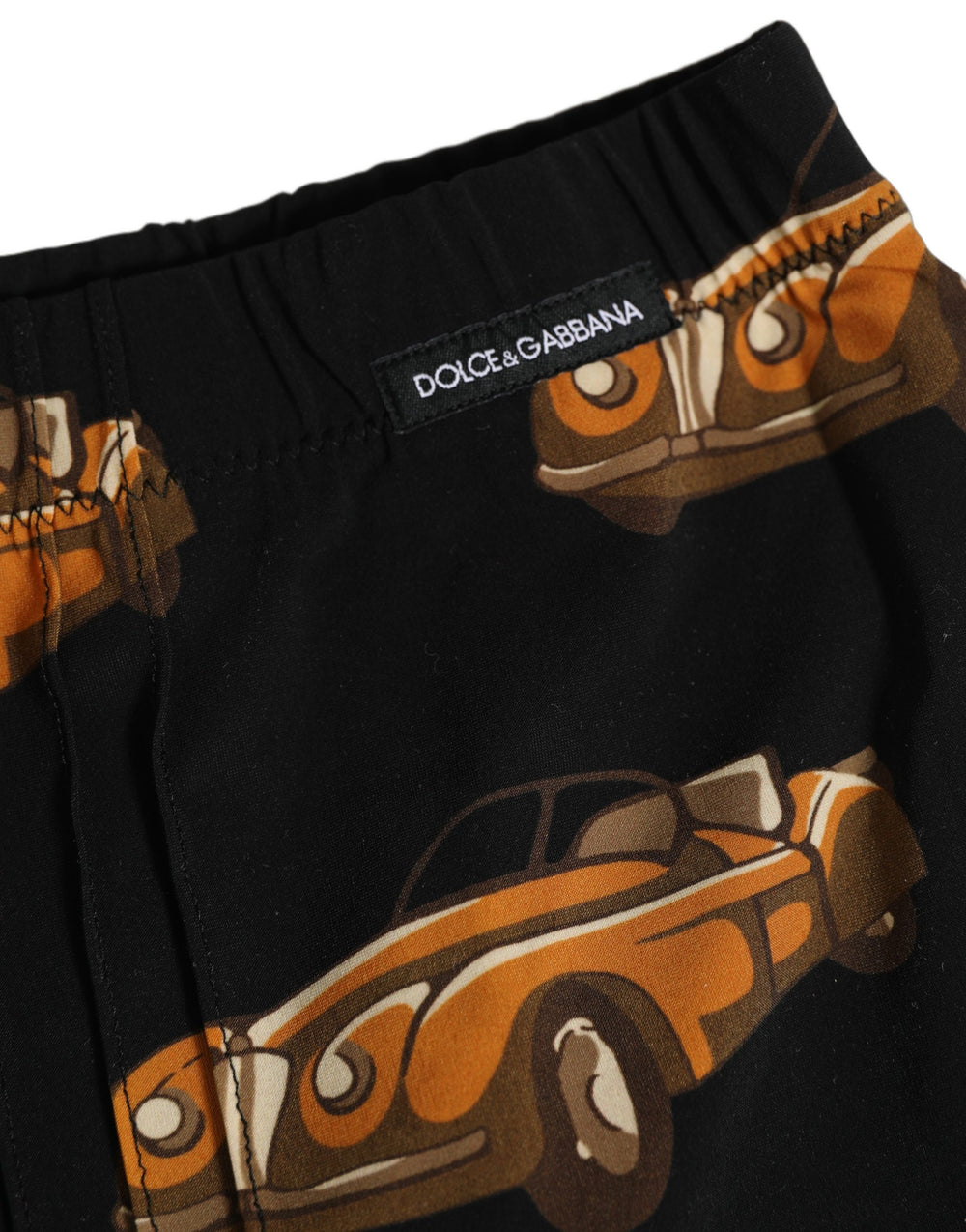 Dolce & Gabbana Car Print Swim Shorts in Black