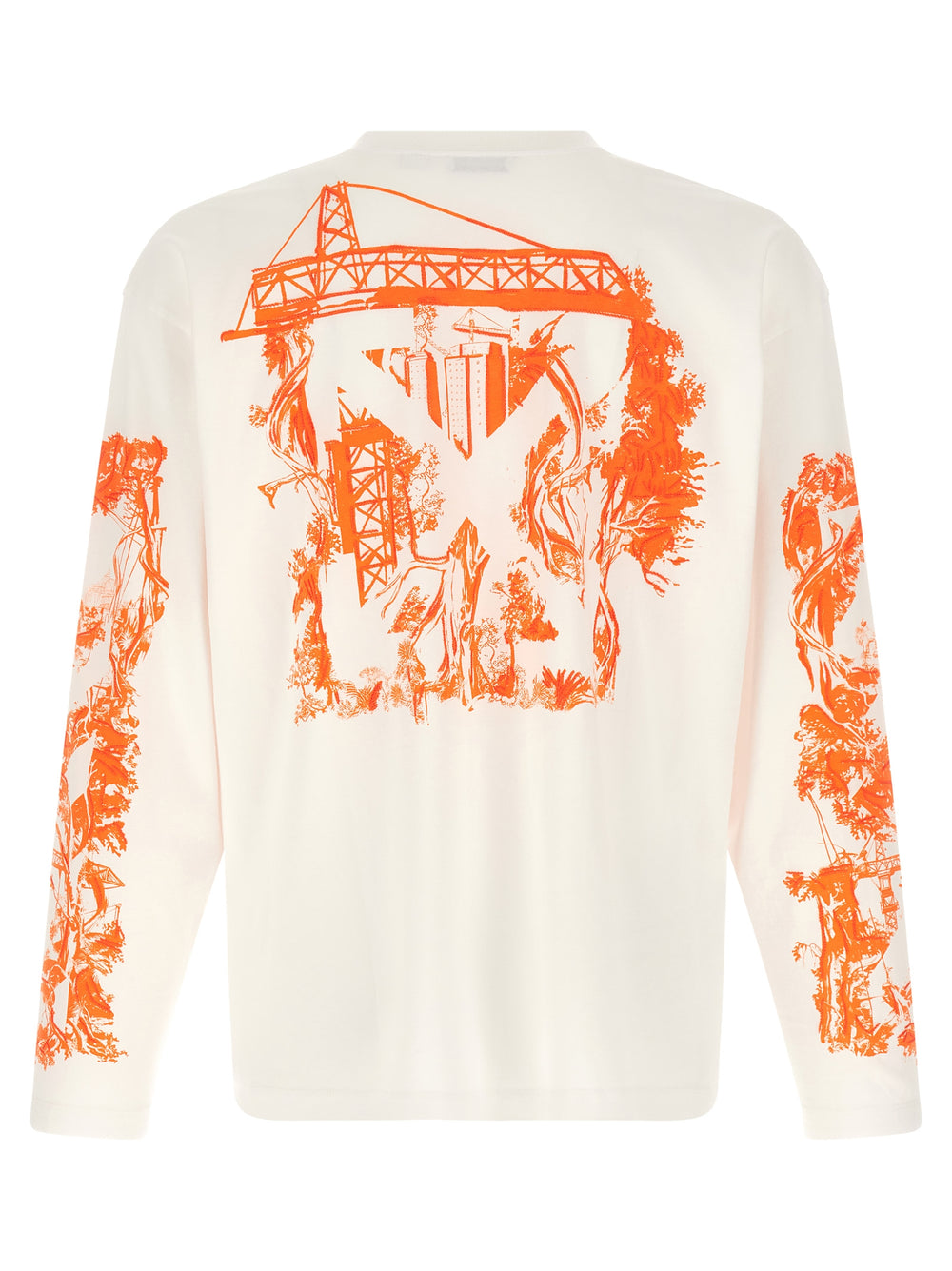 Off-White Πόλη Φύση Skate T-Shirt Μακρυμάνικο σε Λευκό