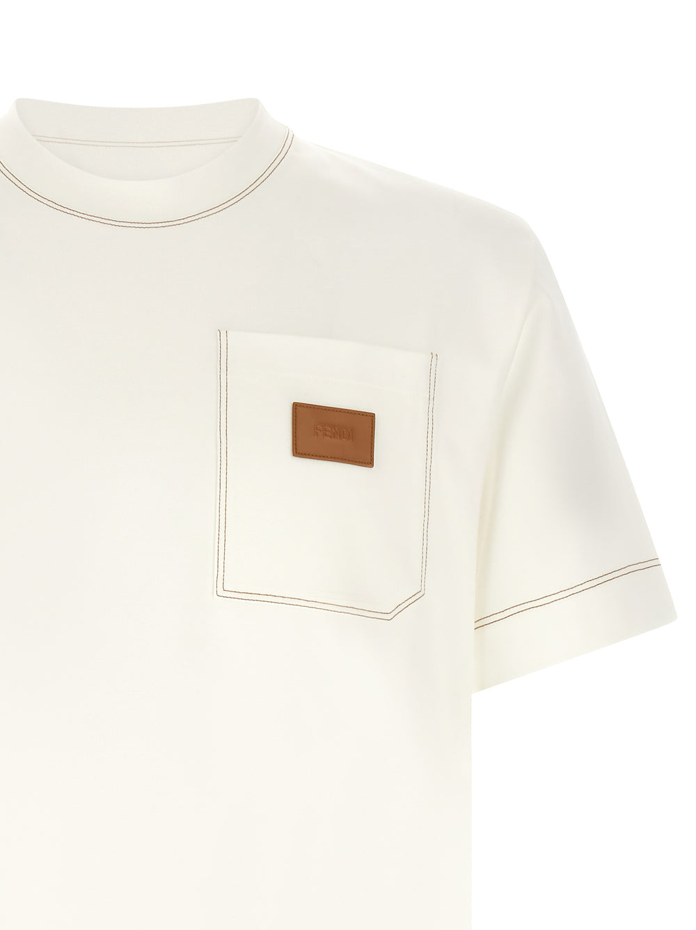 Fendi 100% Cotton T-Shirt in White