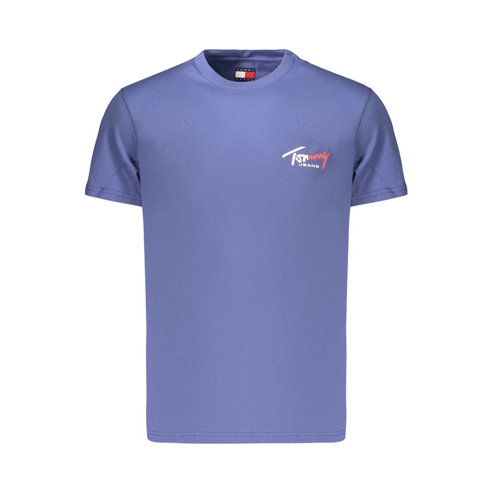Tommy Hilfiger Μπλε Βαμβακερό T-Shirt