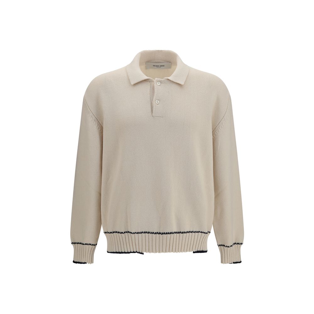 Golden Goose Cotton Polo Shirt in Beige
