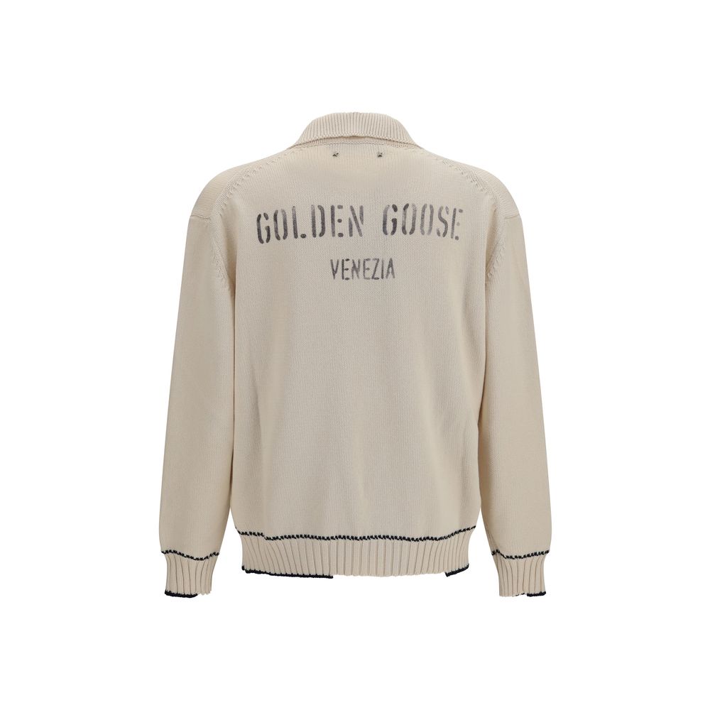 Golden Goose Cotton Polo Shirt in Beige